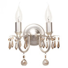 Applique murale argentée classic 2 ampoules 17 cm