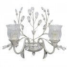 Applique murale argentée flora 2 ampoules 20 cm