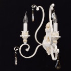 Applique murale blanche country 2 ampoules 24 cm