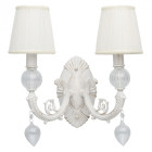 Applique murale blanche elegance 2 ampoules 26 cm