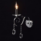 Applique murale chromée crystal 1 ampoule 25 cm