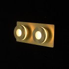 Applique murale dorée techno 2 ampoules 6.5 cm