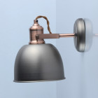 Applique murale grise industrial 1 ampoule 22 cm