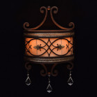 Applique murale marron country 2 ampoules 15 cm