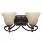 Applique murale marron country 2 ampoules 18 cm