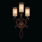 Applique murale marron country 3 ampoules 22 cm