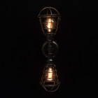 Applique murale noire loft 2 ampoules 19 cm