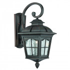 Applique pompeii 23 cm, en aluminium marron et verre