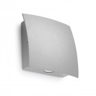 Applique surf, aluminium et verre, gris, 15 cm