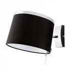 Applique  virginia, chrome, abat-jour coton noir