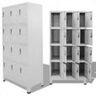 Armoire à casiers avec 12 compartiments 90 x 45 x 180 cm gris