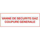 Etiquette vanne de sécurité gaz SELF CLIMAT Coupure générale - 200x100mm - 215282
