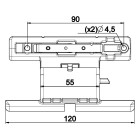 Attache verrou à clipper pour tube octogonal 40 mm 2 maillons