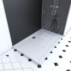 Pack complet 2 panneaux muraux WALL’IT NOIR + receveur WHITENESS II 120 + paroi de douche FREEDOM 2 TRANSPARENT 120 Aurlane - PACP043