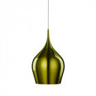 Suspension verte 1 ampoule vibrant en aluminium