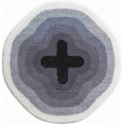 Tapis de salle de bain karim 03 gris rond 60 cm