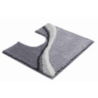 Tapis de salle de bain luca gris contour wc 50 x 60 cm