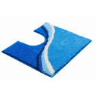 Tapis de salle de bain luca bleu contour wc 50 x 60 cm