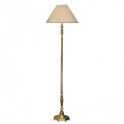 Lampadaire asquith laiton et abat-jour beige imitation soie