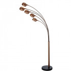 Lampadaire 5 ampoules giraffe, en cuivre et marbre noir