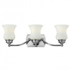 Applique constance, chrome poli et verre opale, 3 ampoules