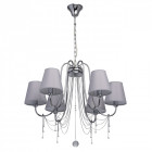 Suspension chromée elegance 6 ampoules 100 cm