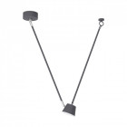 Plafonnier gris techno 1 ampoule 67 cm