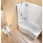 Cleargreen baignoire-douche asymétrique ecoround r21 170x80x74 cm lucite®