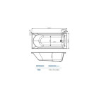 Baignoire droite 180l 170x75x43,5cm vega