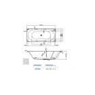 Baignoire droite 221l 180x80x41,5cm santana