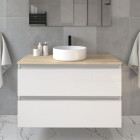 Meuble de salle de bain sans miroir avec vasque à poser ronde balea - blanc - 80cm