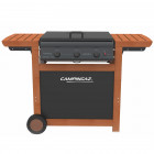 Barbecue a gaz grill et plancha campingaz adelaide 3 woody l piezo 14 kw duo grill plancha housse offerte