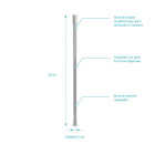 Barre de fixation plafond pour douche à l’italienne - 60cm recoupable Aurlane - FAC253