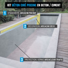 Kit béton ciré piscine béton - rénovation et étanchéité – Couleur et conditionnement au choix