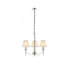 Suspension 3 ampoules stanford, nickel, abat-jour beiges