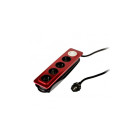 Bloc multiprise 4x16a 2p+t +inter orys base noire et finition rouge
