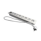 Bloc multiprise orys 8 prises 2p+t avec interrupteur - blanc mat