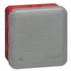Boîte carrée 105x105x55 étanche plexo gris/rouge embout (7) ip55/ik07 960°c