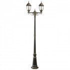 Borne d'extérieur noire street 2 ampoules 228 cm
