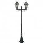 Borne d'extérieur noire street 2 ampoules 230 cm