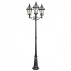 Borne d'extérieur noire street 3 ampoules 230 cm