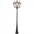 Borne d'extérieur noire street 3 ampoules 231 cm