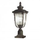 Borne luverne, bronze oxydé et verre