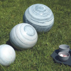 Boule déco jardin marbre effet rayé gris - Diamètre au choix
