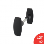 Bouton de portail aluminium plat noir 6x110 mm