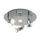 Brilliant ag g94404a15 virginia plafonnier led à 3+1 lumières métal/verre 3 w integrated chrome [classe énergétique a+]