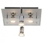 Brilliant ag virginia plafonnier led 250 lumen métal/verre 3 w gu10 chrome pack de 4 [classe énergétique a+]