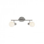 Brilliant g16313/13 philo plafonnier led à 2 lumières métal/verre 3 w e14 acier/verre blanc