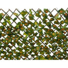 Brise vue extensible en osier et feuilles de lierres bicolores