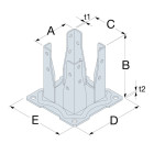 Pied de poteau carré de jardin à boulonner 90x90 - AG527P